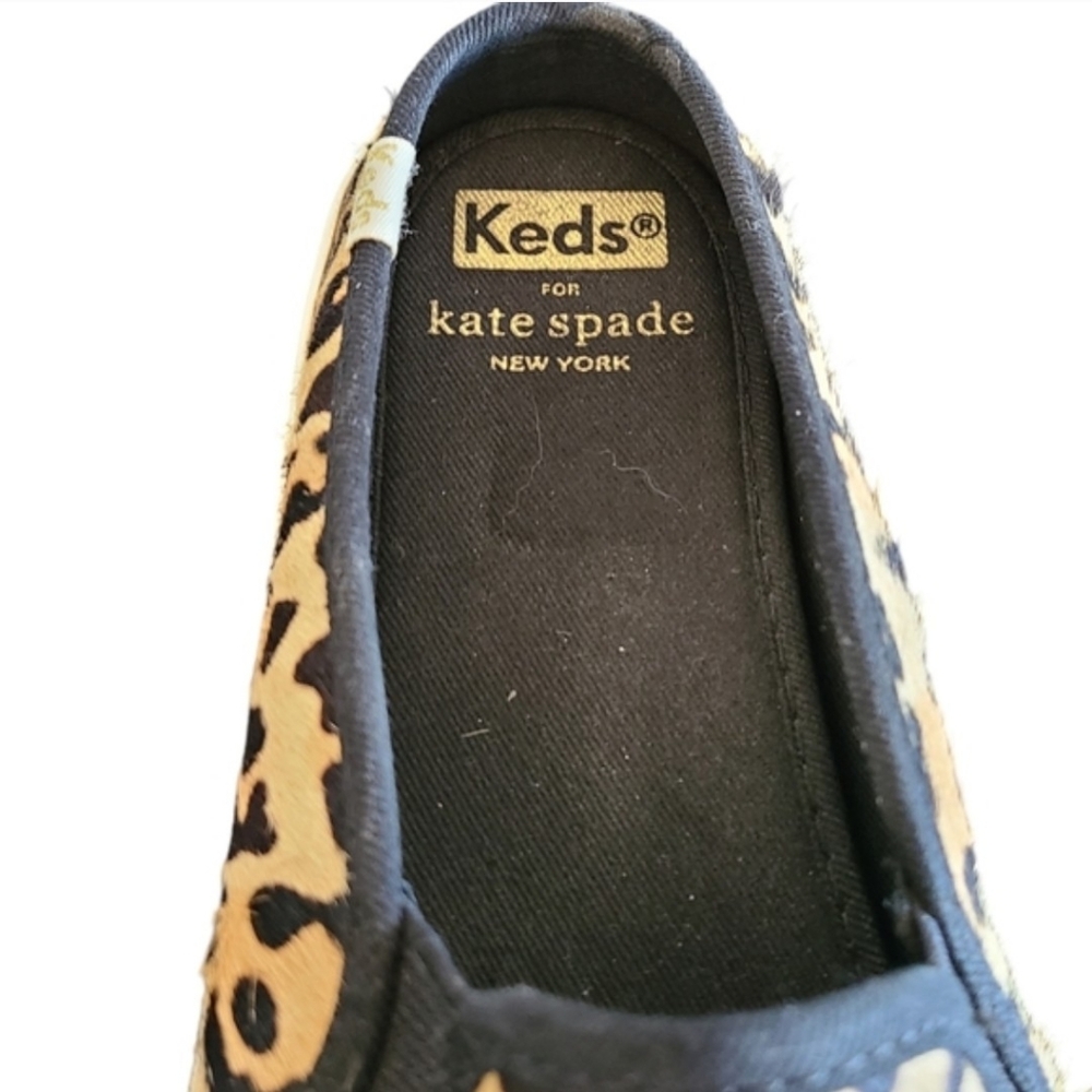 Kate Spade Keds Leopard Pattern Slip-On Shoes 7.5 Pony Hair Casual Skater Boho - Picture 6 of 6